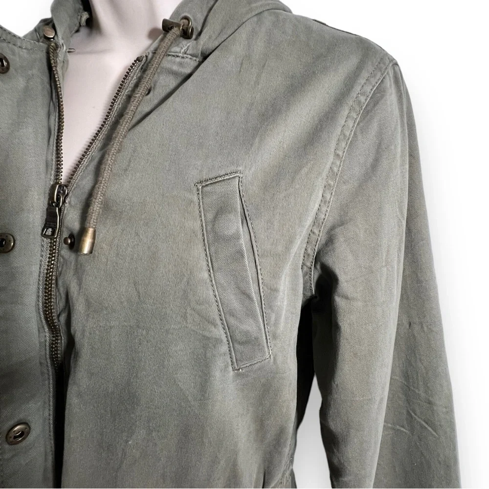 BANANA Republic Women’s Hooded Utility Coat Olive Green Size XS - Picture 2 of 7